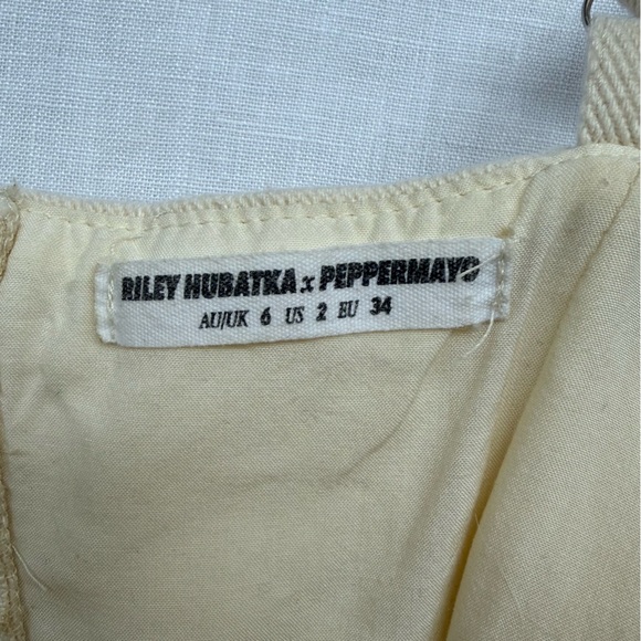 Cream Denim Cropped Bustier Tank with Frayed Hem - Picture 3 of 4